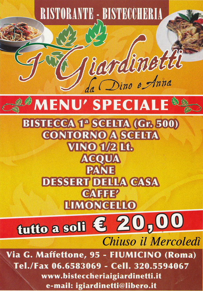 RISTORANTE I GIARDINETTI A FIUMICINO